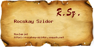 Rocskay Szidor névjegykártya